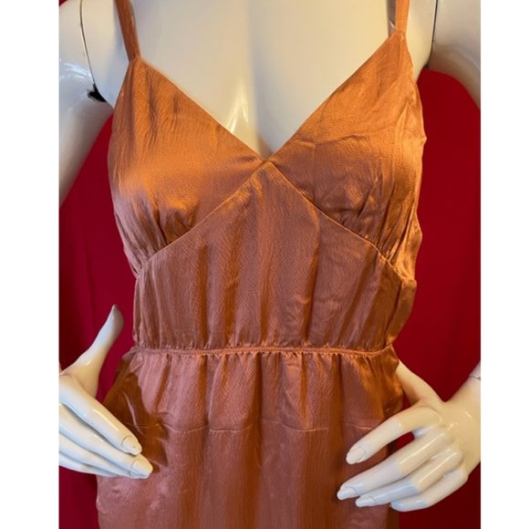 J Crew Serenade Hammered Silk Dress Size 4 Orange Coral - Picture 4 of 6